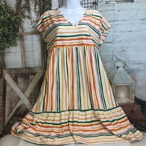 Entro boho cozy corner cottagecore boxy dress strippes summer character vibes